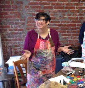 Dina Wakley at Runaway Art and Craft Studio in 2015