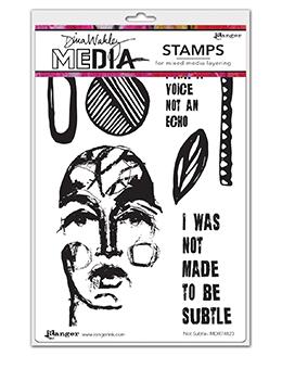 Dina Wakley Media Cling Mount Stamps: Interesting Faces MDR60994