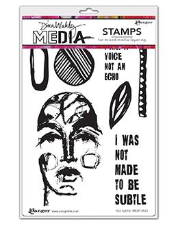 Dina Wakley Media Cling Stamps 6 Inch X 9 Inch-Face In The Crowd 